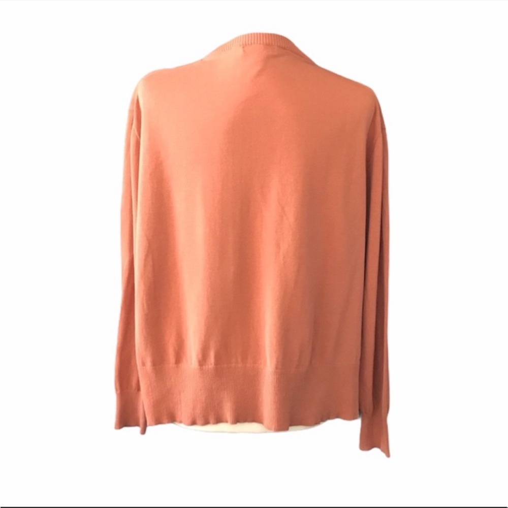 J. Crew Cotton Cardigan Sweater in Pumpkin Orange - Size Medium - Picture 8 of 11